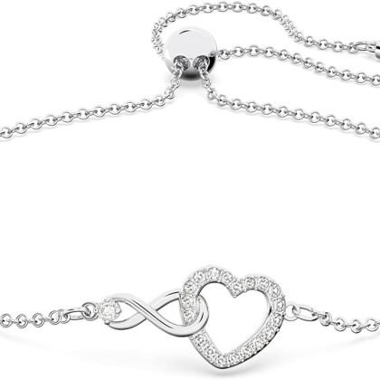 Swarovski Infinity Heart Jewelry Collection, Necklaces and Bracelets, Rose Gold & Rhodium Tone Finish, Clear Crystals