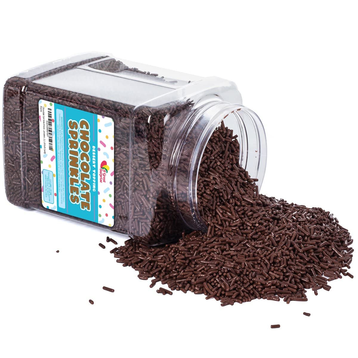 A Great Surprise Chocolate Sprinkles - 2.2 Pounds - Chocolate Jimmies for Ice Cream - Holiday Toppings for Baking, Cake Decorating, Cookies, Cupcake - Image 6