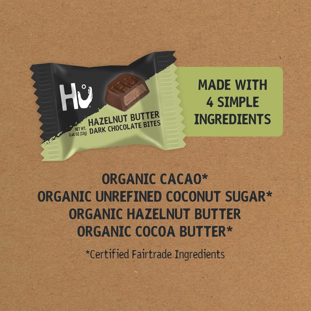 Hu Hazelnut Dark Chocolate Bites 1 Pack | Natural Organic Vegan, Gluten Free, Paleo, Non GMO, Fair Trade Dark Chocolate - Image 10