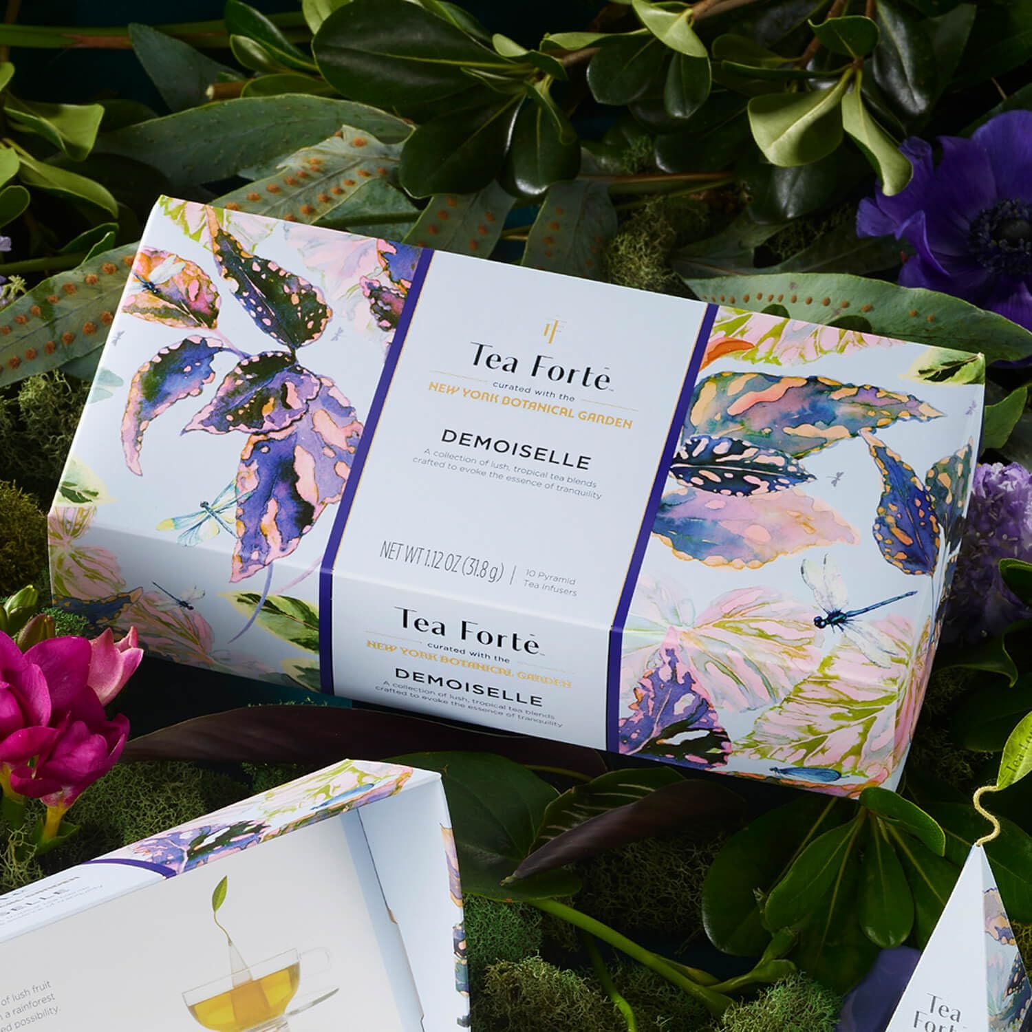 Tea Forte Premium Petite Presentation Box Gift Set Sampler, 10 Count, 2 of Each Blend Individually Wrapped Handcrafted Pyramid Infuser Bags, Demoiselle Tea - Image 7