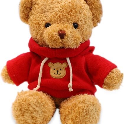 Teddy Bear Stuffed Animal, Soft Cuddly Teddy Bear Plush Toy, Birthday Christmas Valentine’s Day Gift for Kids Girlfriend (Red-B,11.8inch)