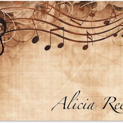 Current Sheet Music Personalized Note Card Set - 24 Cards with White Envelopes, 4¼ x 5½ Inch Size, Blank Inside, Add a Name, For Music Teacher Gift, Musician Gift…