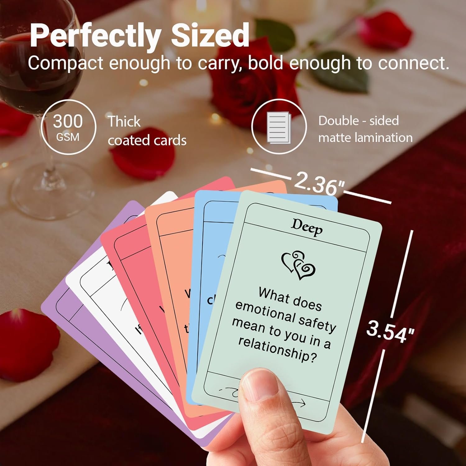 Couples Games for Adults – Romantic Date Night Conversation Starters, 150 Relationship Questions, Thoughtful Anniversary & Valentine’s Gift for Him Her | Deeper Bonds - Image 4