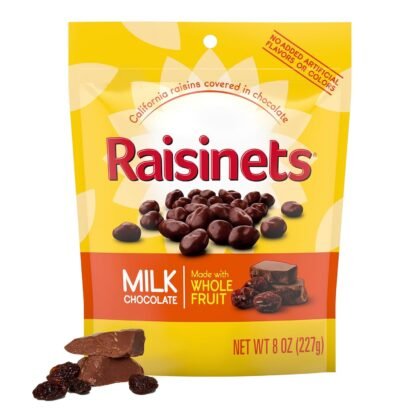 Raisinets Milk Chocolate Covered Raisins, Gluten-free California Chocolate Raisins, Resealable Bag, 8.0 oz