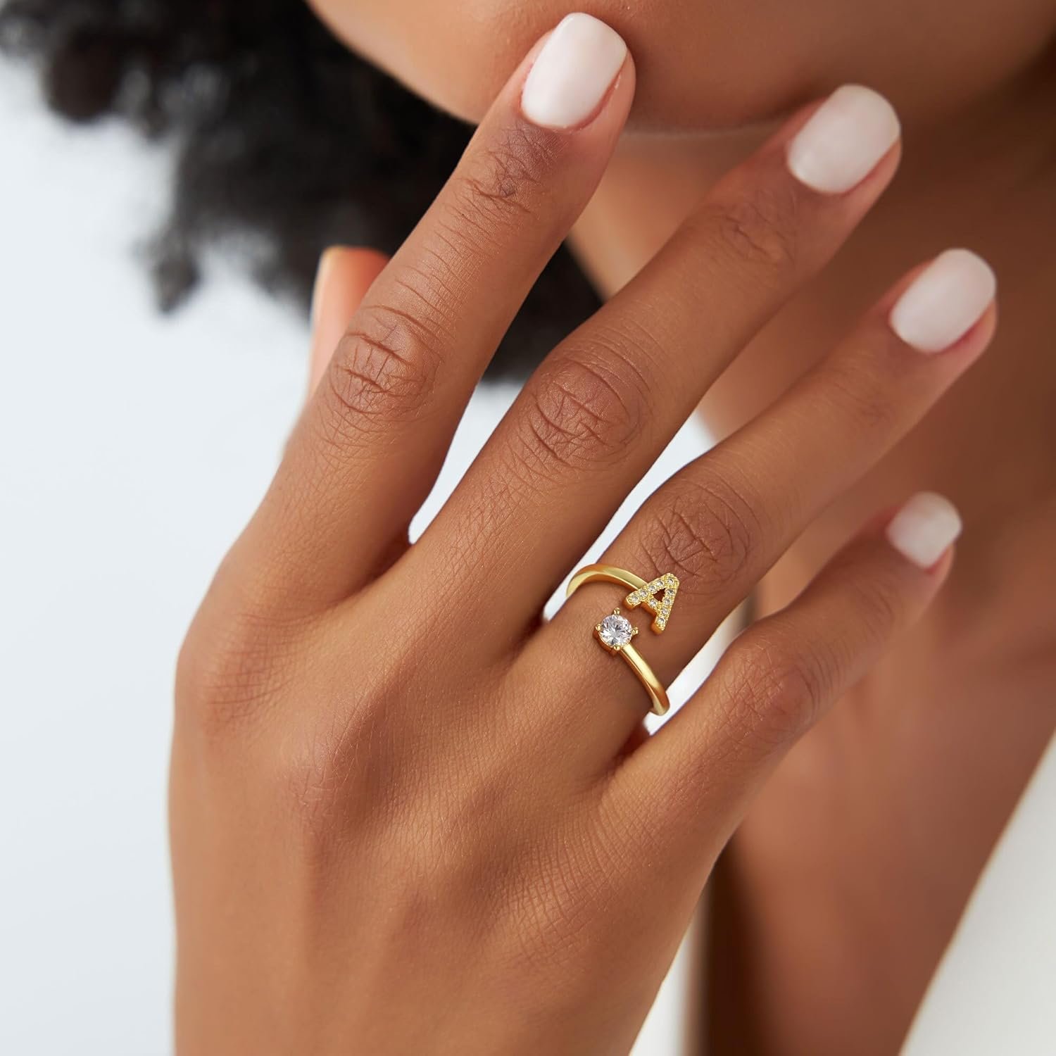 Valentines Day Gifts for Kids Teen Girls - Initial Rings, Dainty 14K Gold Plated Adjustable Letter Rings Teen Girls Gift Trendy Stuff Non Tarnish Ring Birthday Valentines Day Gifts Jewelry - Image 2