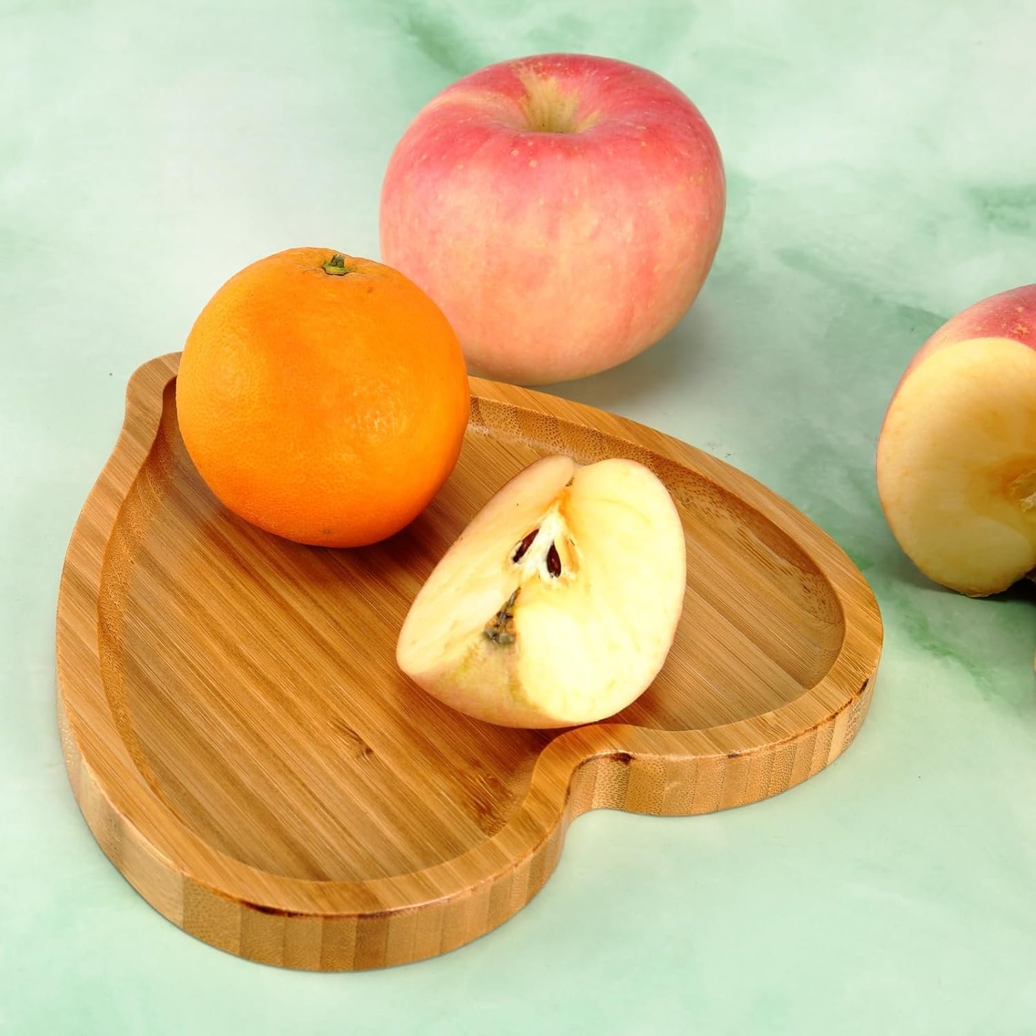BinaryABC Heart Shaped Wood Serving Platters and Trays Side Dish Serving Trays Tabletop Serving Platters,Valentines Day Table Decorations Supplies (7.87inch) - Image 4
