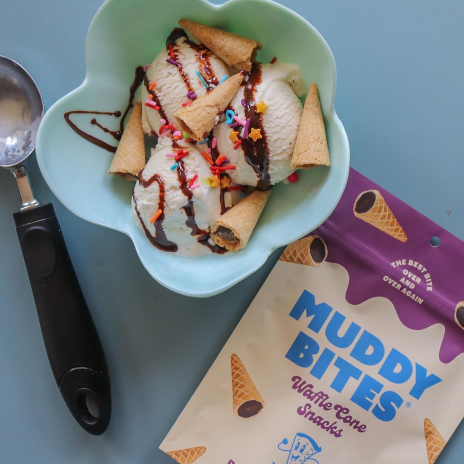 Muddy Bites - Dark Chocolate - Waffle Cone Snack Bite Sized Filled Cone Bites for Snack or Dessert Made with Cane Sugar, Kosher, Fair Trade Certified - Image 3