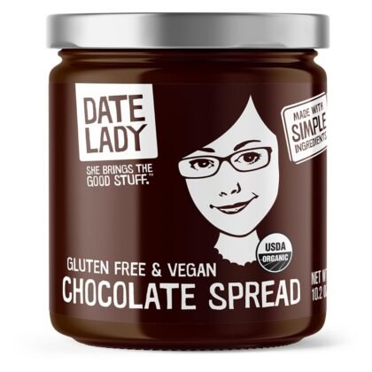 Date Lady Chocolate Date Spread | Organic, Vegan, Paleo, Gluten Free & Kosher, No Added Sugar, No Preservatives (1 Jar) Cocoa Spread Perfect For Dipping Fruit and Using as a Sauce on Ice Cream.