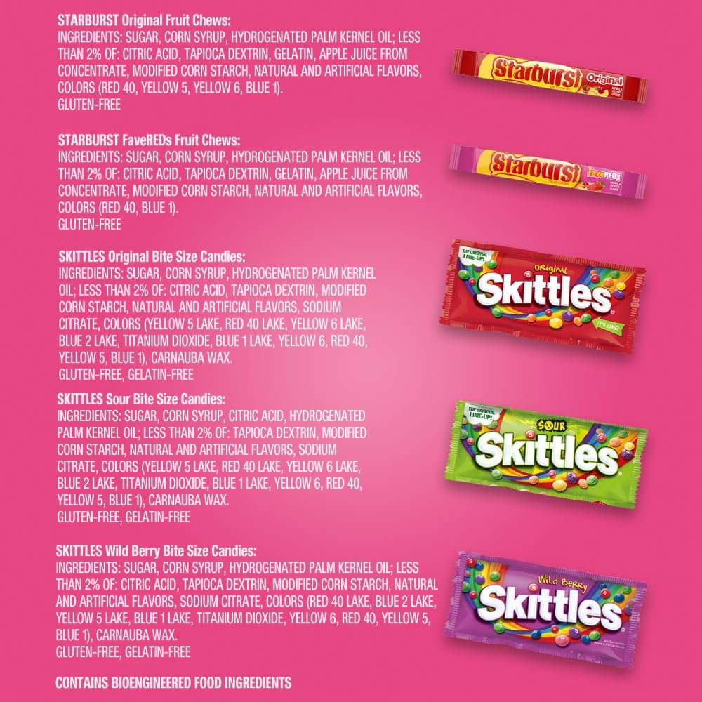 SKITTLES & Starbust Assorted Candy Variety Pack for Holidays, Gifts, Parties, Candy Assortment, 37.05 oz (18 Count) Bulk Box - Image 9