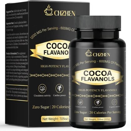 Cocoa Flavanol Powder | High-Flavoranol Cocoa Supplement, 1200mg Flavanols and Flavonoids Per Serving | Non-GMO, Gluten-Free, Vegan | Everyday Healthy Choice (1)