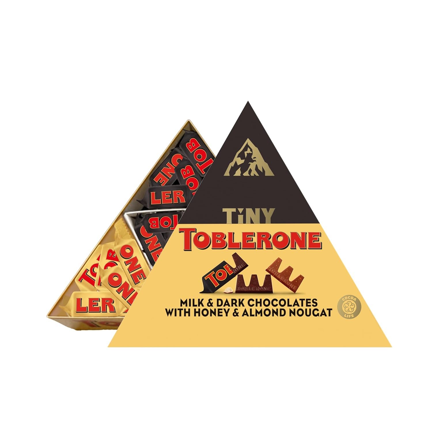 TOBLERONE Tiny Assorted Chocolate Bars Variety Pack (Milk & Dark), 1 Gift Box (25 Pieces) - Image 4
