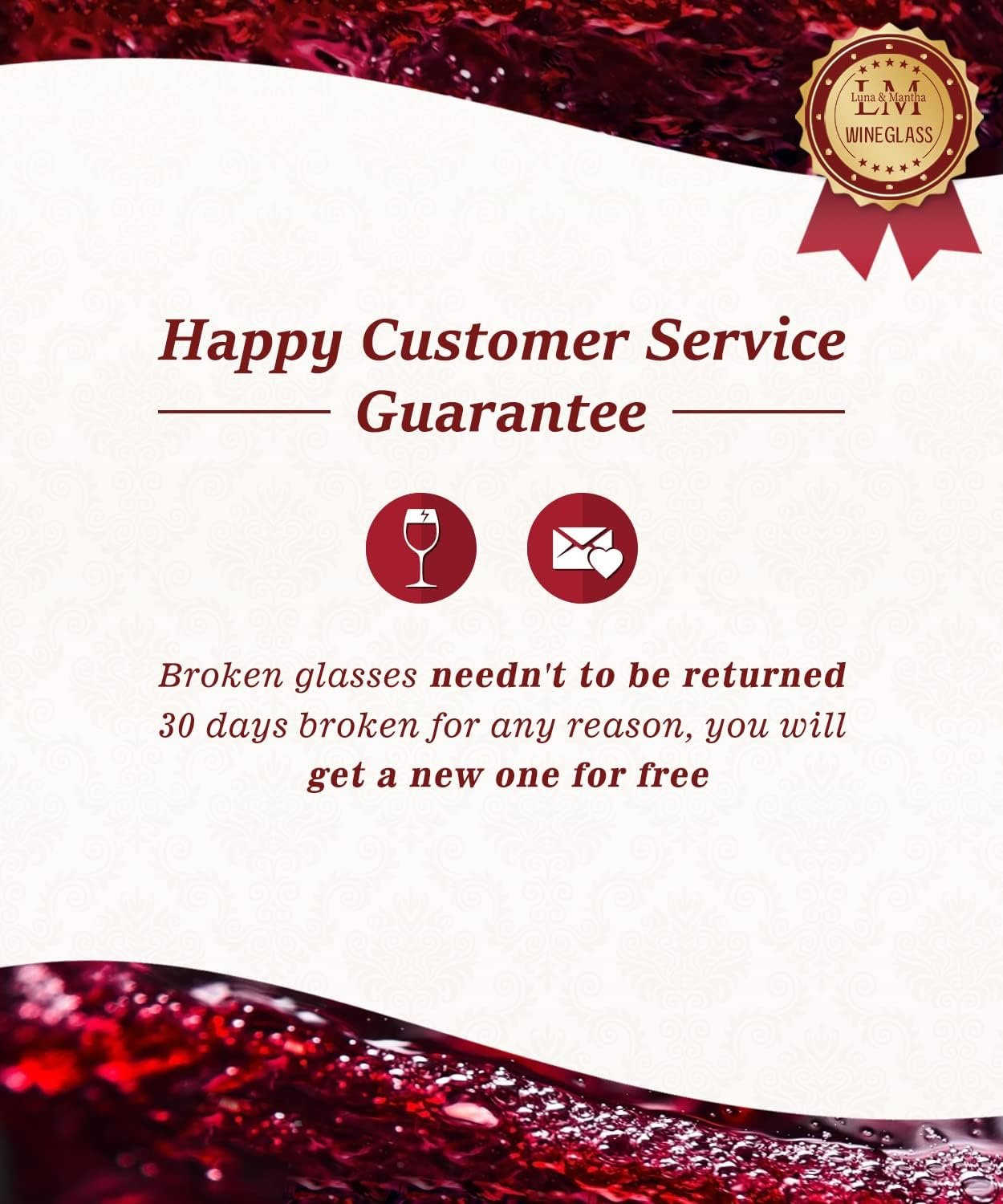 Red Wine Glasses Set of 4, Premium Crystal Wine Glasses Hand Blown,15 oz,Thin Rim,Long Stem,Perfect for Red or White,Daily Use,Unique Wedding Anniversary or Birthday Gift - Image 7