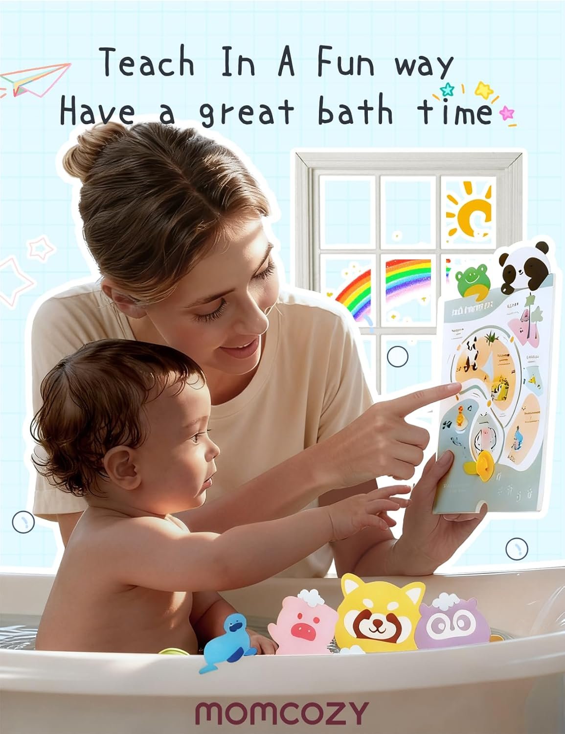 Momcozy 14-Pack Animal Bath Bombs with Essential Oil, Ideal Christmas Gift for Happy Educational & Fun Bath Time, Bath Bombs Kit with 7 Cute Animal Shapes, Ideal Gifts for Kids Girls Boys Toddler - Image 6