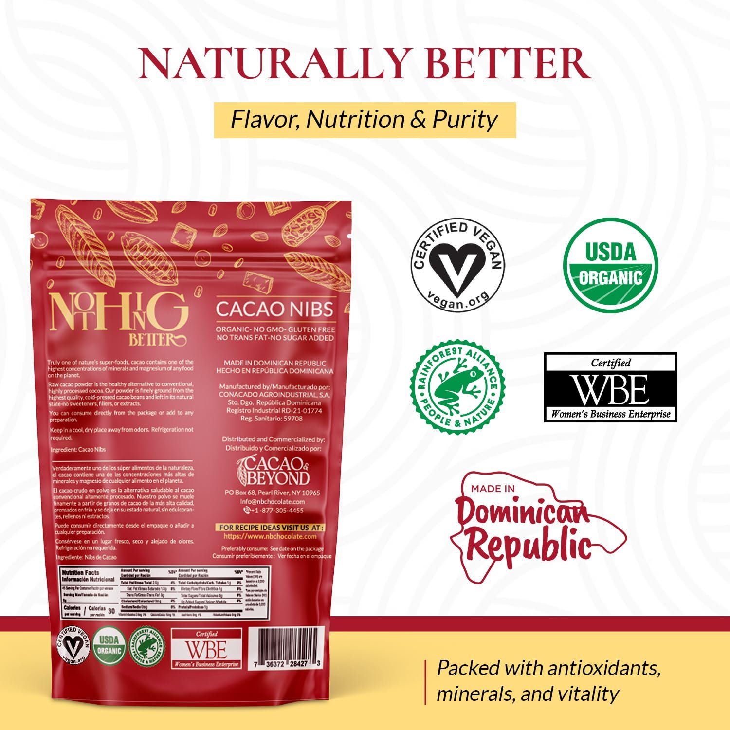 Premium Cacao Nibs sourced from the Dominican Republic (8 oz / 0.5 lb) - Image 2