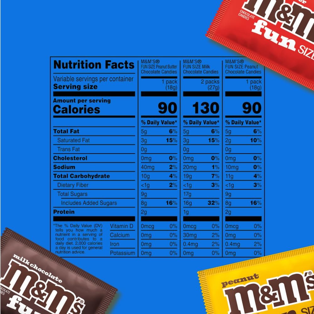 M&M'S Milk Chocolate, Peanut & Peanut Butter Fun Variety Pack, Party Size, 19.41 Oz Bulk Candy Bag (1.36 Pounds) - Image 2