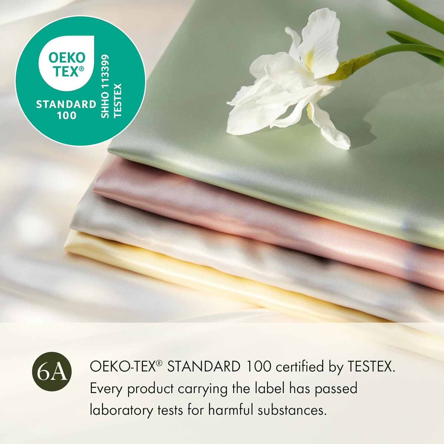 LILYSILK Silk Pillowcase for Hair and Skin Standard-100% Mulberry Silk 19 Momme Both Sides Silk Bed Pillow Cover with Hidden Zipper, 1 Pc (Standard Size 20''x26'', White) - Image 6