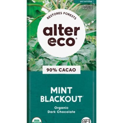 Alter Eco | Dark Chocolate Bars | Pure Dark Cocoa, Fair Trade, Organic, Non-GMO, Gluten Free (Mint Blackout)