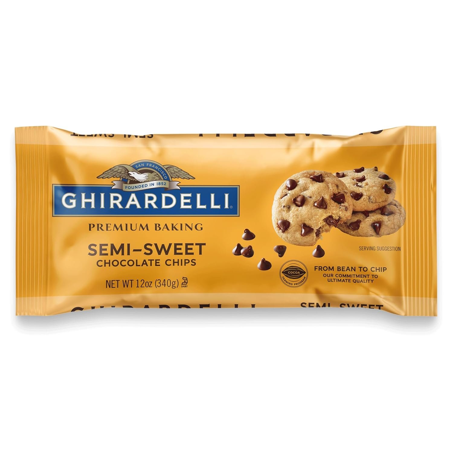 Ghirardelli, Baking Chips Semi Sweet, 12 Ounce