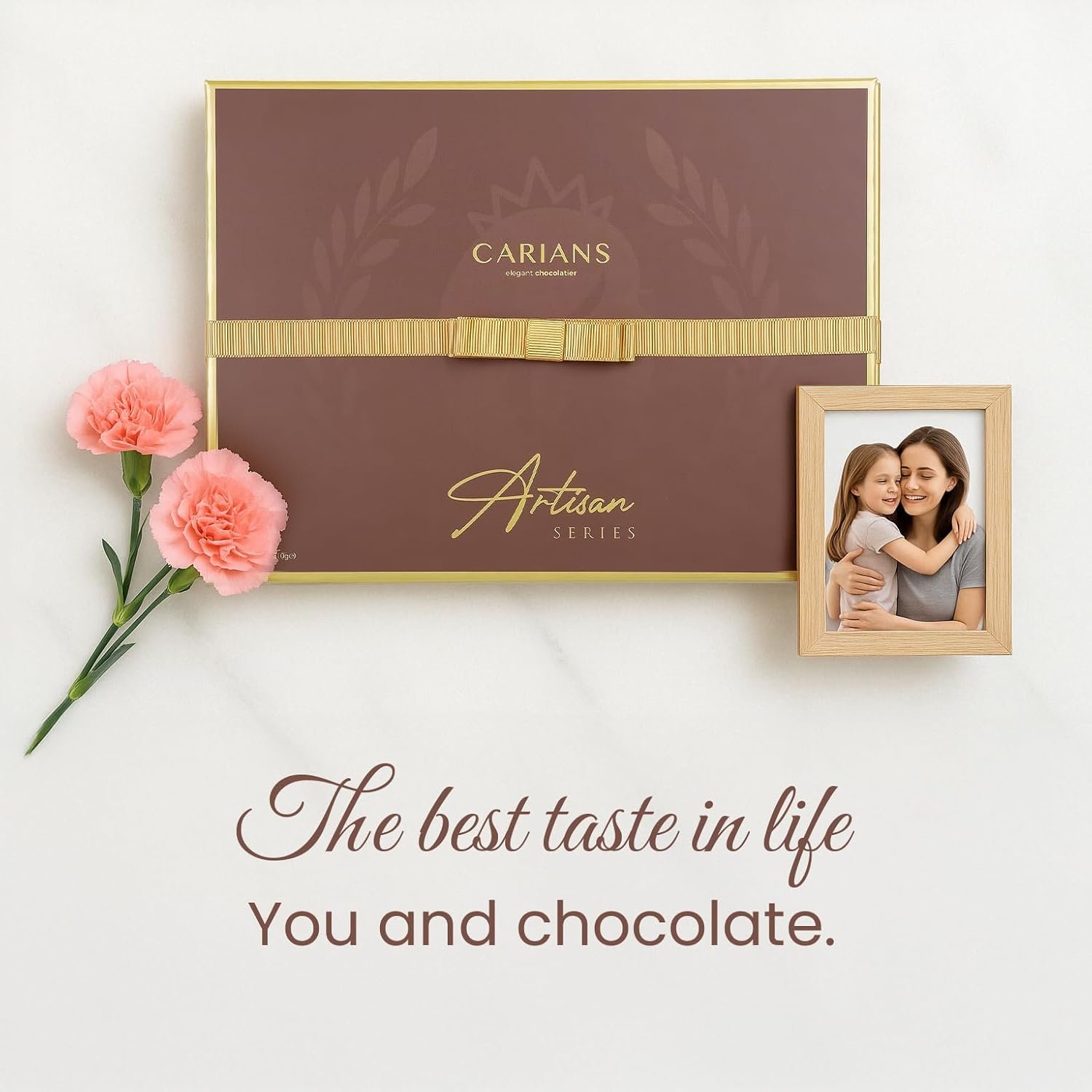 CARIANS Valentine’s Day Chocolate Gift Box, Assorted Luxury Premium Pralines Gourmet Chocolate Basket, Dark, Milk & Truffles, Box of Candy, Elegant Valentine’s Day Gift for Her, 21 pc. - Image 8