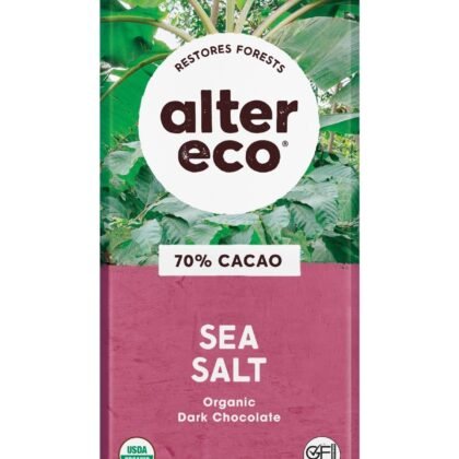 Alter Eco | Dark Chocolate Bars | Pure Dark Cocoa, Fair Trade, Organic, Non-GMO, Gluten Free (Dark Sea Salt)