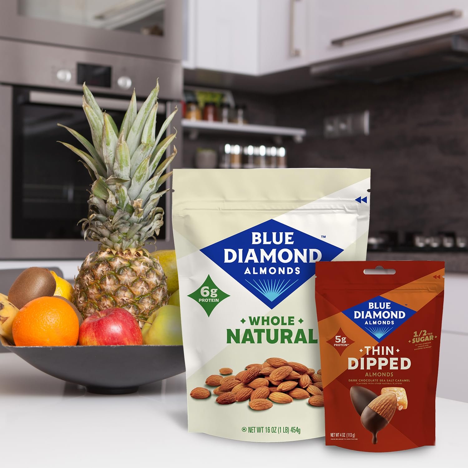 Blue Diamond Almonds, Dark Chocolate Covered Thin Dipped Snack Nuts for Guilt-Free Snacking with Half the Sugar, Perfect for Gathering, Holidays, or Craving a Sweet Treat, 4oz. Resealable Bag - Image 4