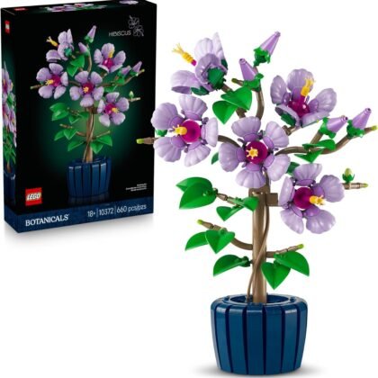 LEGO Botanicals Hibiscus Flower Building Set - Artificial Plant & Flower Building Blocks for Women & Men, Ages 18+ - Home, Office Decor Gift Idea - 10372