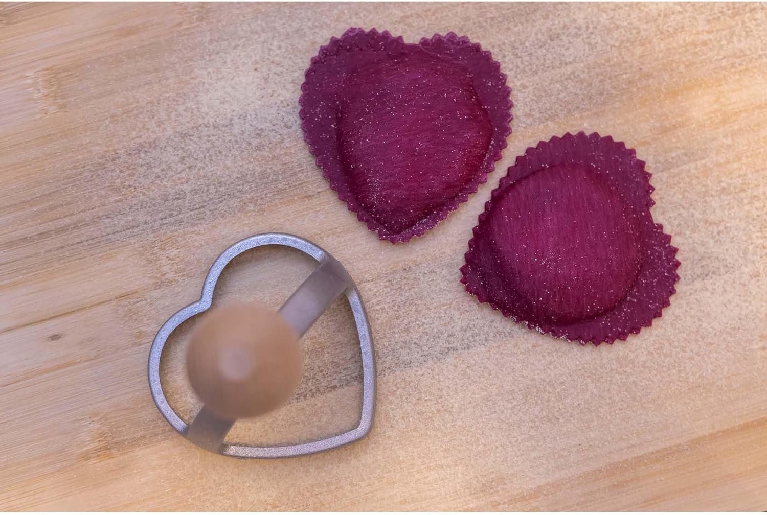 Fante’s Ravioli Maker Stamp With Wooden Handle, Fluted Heart Shape, For Homemade Pasta, Cookies, Everyday Meals, And Holidays, 2.5-Inch - Image 4