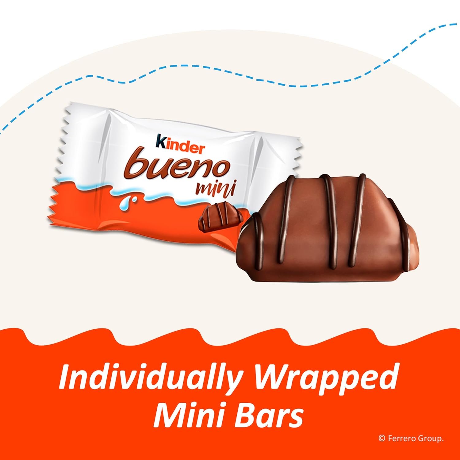 Kinder Bueno Mini Milk Chocolate Bars with Hazelnut Filling, Chocolate Candy Bars for Game Day, Football Party Supplies, Snacks for Adults, 5.7 oz. - Image 7