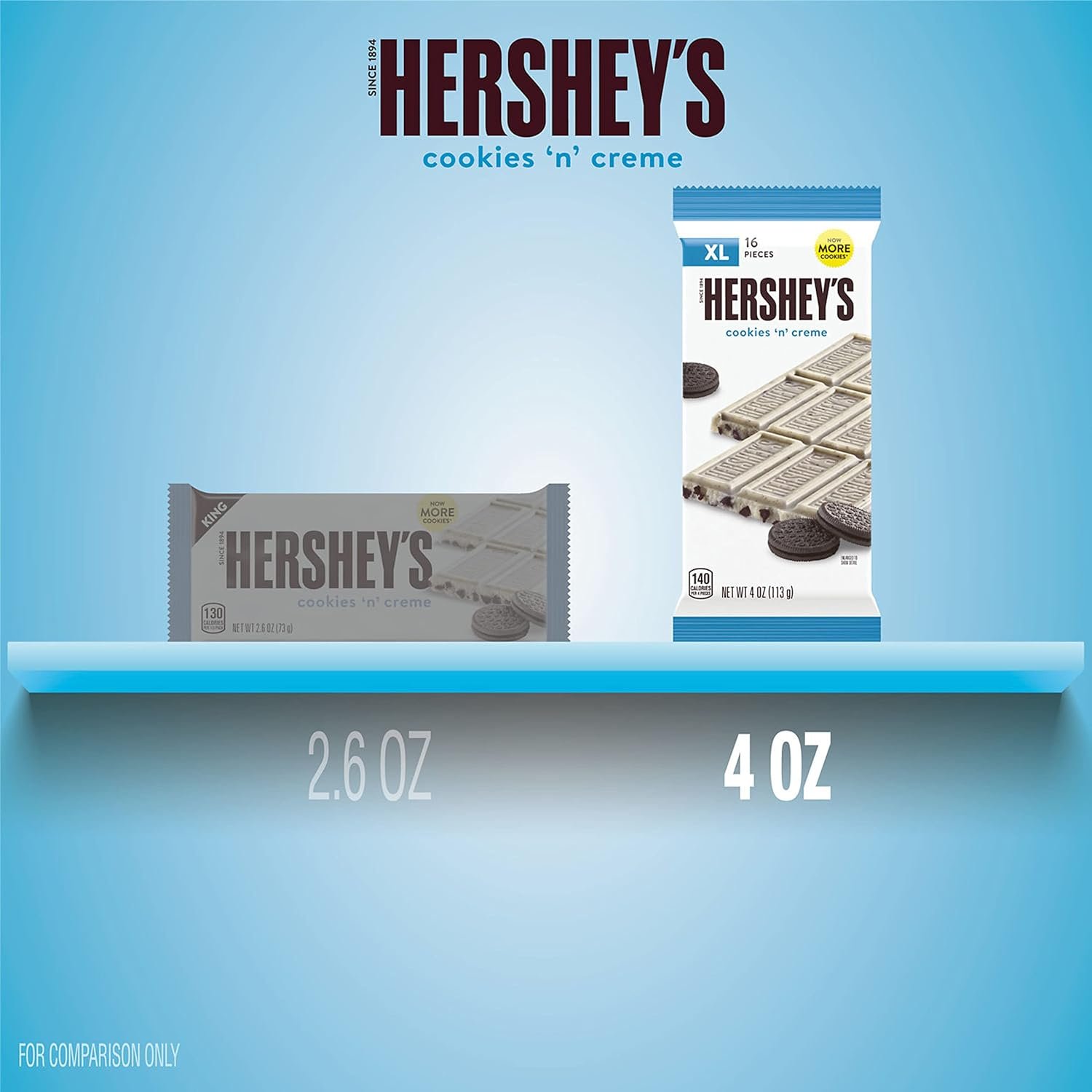 HERSHEY'S Cookies 'n' Creme XL, Candy Bar, 4 oz (16 Pieces) - Image 7
