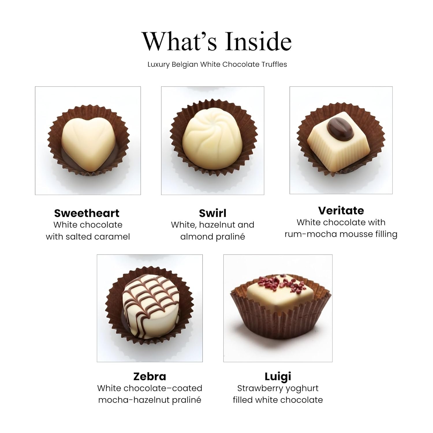 ANDY ANAND CHOCOLATIER Luxury Belgian White Chocolate Truffles - Handmade Assorted Chocolate Flavors - Gourmet Collection with Delectable Ganache - Chocolate Gift Box | Perfect for Chocolate Lovers (24 Pcs) - Image 8