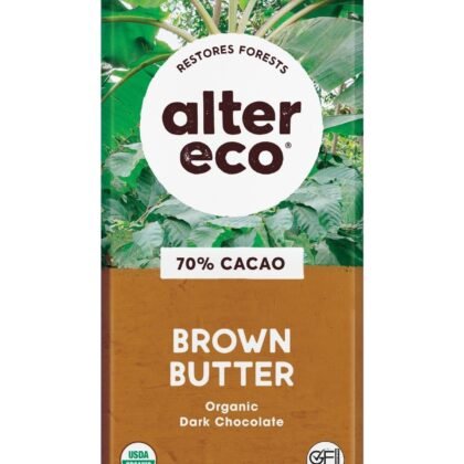Alter Eco | Dark Chocolate Bars | Pure Dark Cocoa, Fair Trade, Organic, Non-GMO, Gluten Free (Brown Butter)