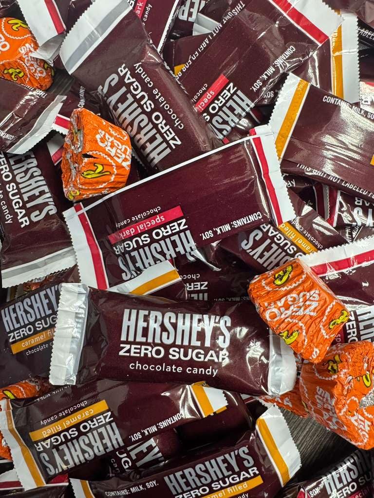 Zero Sugar Chocolate Candy Bag, Zero Sugar Assorted Flavors, for Special Occasions 1 Pound, Includes SPECIAL Dark Chocolate, Milk Chocolate, Caramel Filled Candies & Peanut Butter