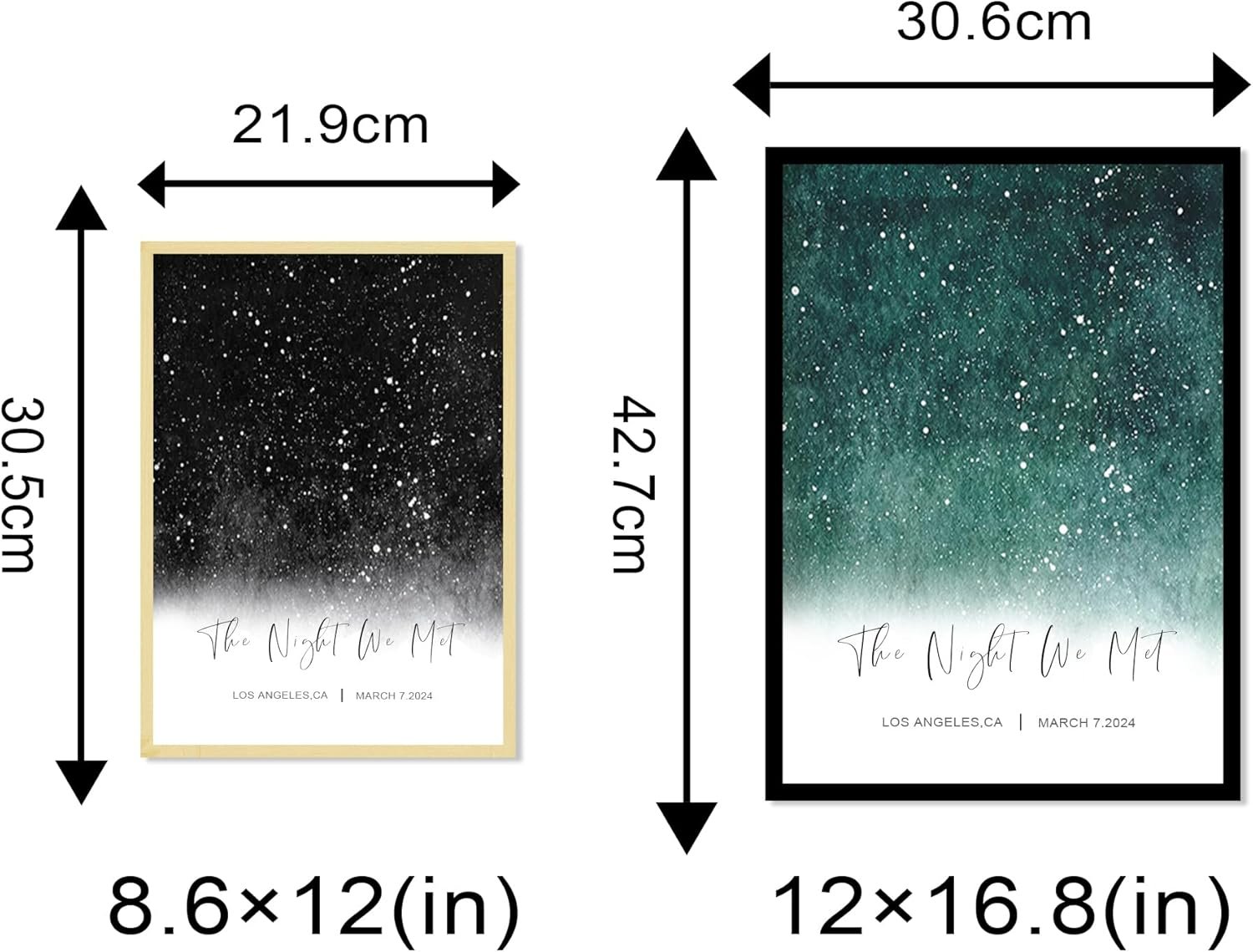 Custom Star Map Print With Specific Dates & Place,Personalized Constellation Map Poster, Special Occasion Star Chart Wall Art- Great Birthday, Anniversary, Engagement, Wedding Romantic Gift - Image 2