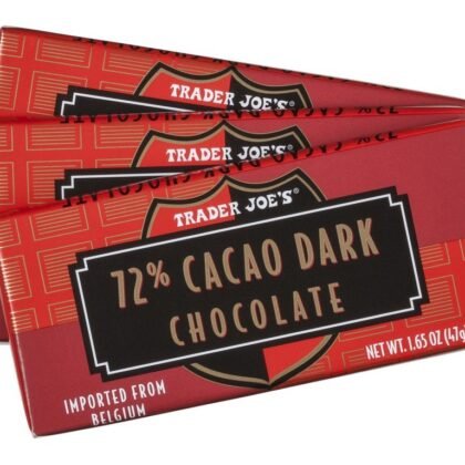 Trader Joe's 72% Cacao Belgian Dark Chocolate Bars (1 Pack of 3)