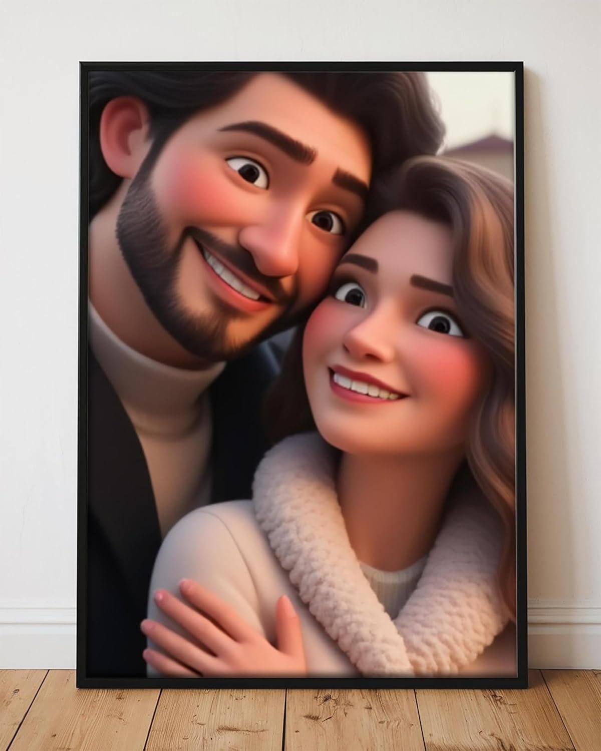 Julyly POD Custom Cartoon Portrait, Custom Couple Portrait Wall Art Print, Portraits from Photo, Personalized Gift for Her, Him, Wife, Husband, Gifts Valentine Birthday Wedding Christmas for Men Women - Image 4