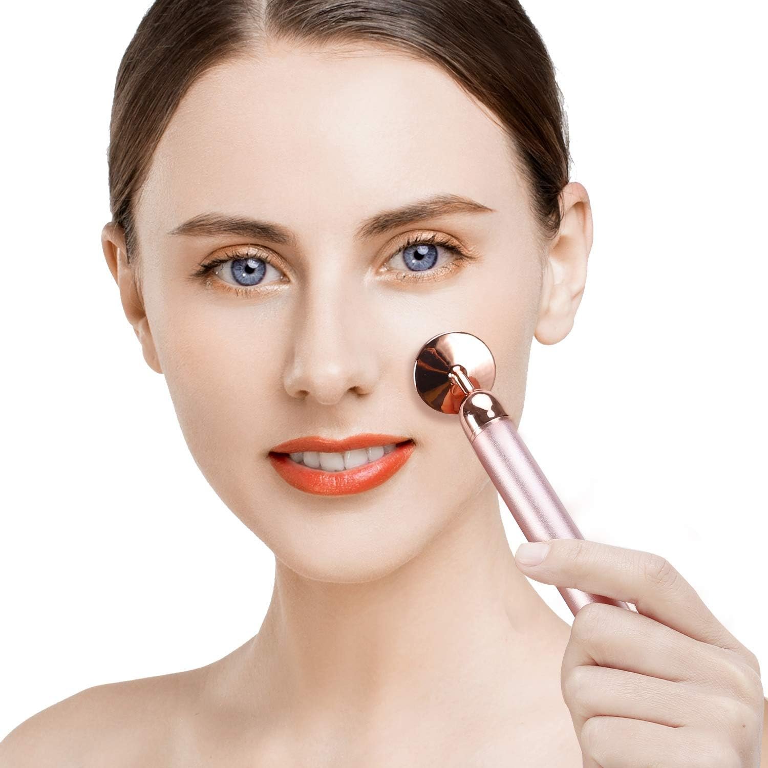 4-in-1 Face Massager and Gua Sha Set for Women, Rose Quartz Face Roller Skin Care Tools Electric Eye Massager Tool for Face Skin Roller - Image 5