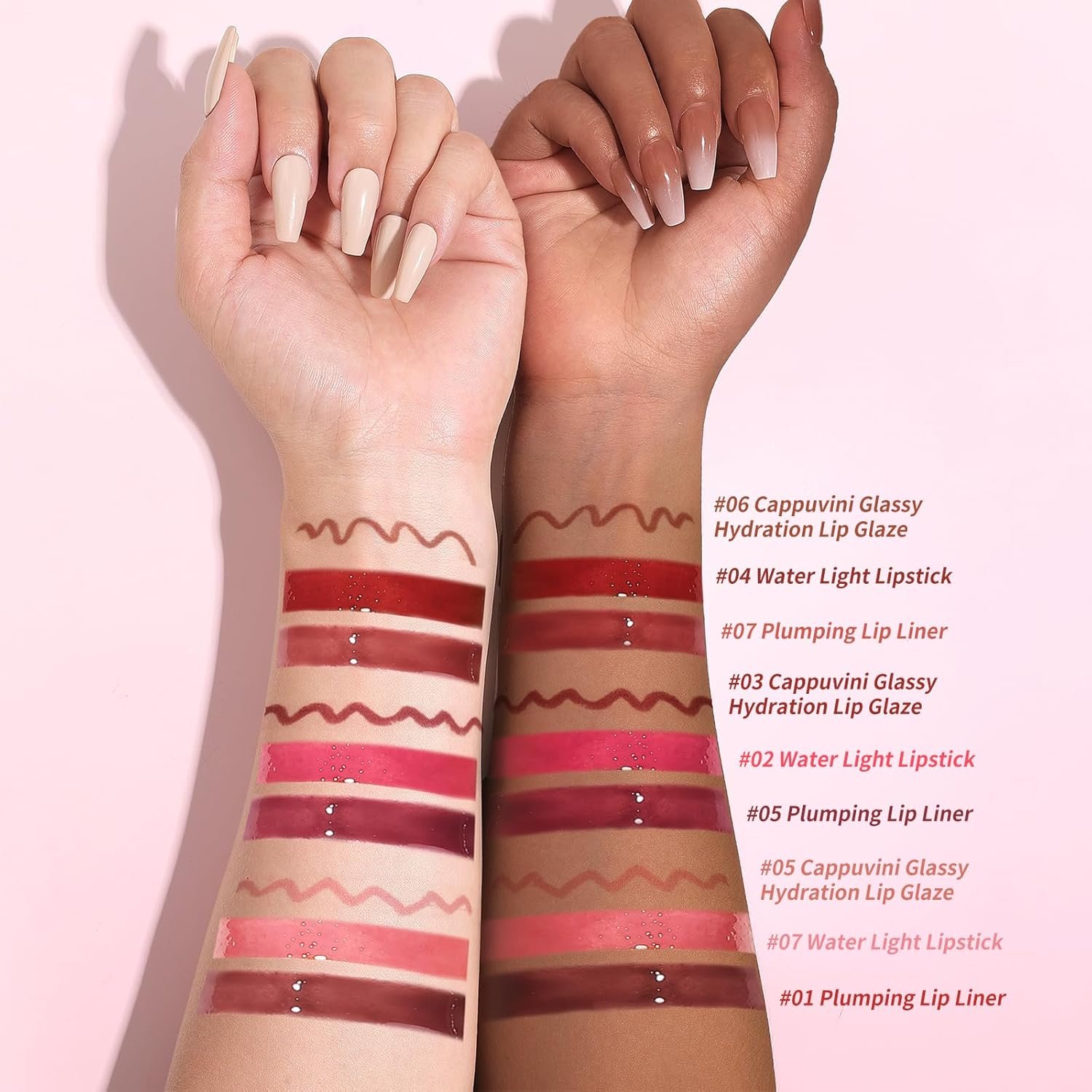 3PCS Lip Combo Set - Matte Lip Liner Pencil + Hydrating Tinted Lip Balm + Juicy Lip Gloss Tint, Non-Sticky, Long-Lasting, High Pigment Lip Makeup Kit (Sweet Fig Set) - Image 8