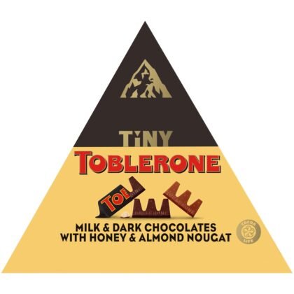 TOBLERONE Tiny Assorted Chocolate Bars Variety Pack (Milk & Dark), 1 Gift Box (25 Pieces)