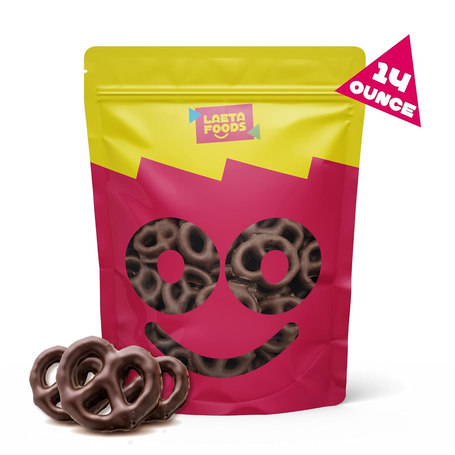 Dark Chocolate Covered Pretzels, Salted Pretzels in Mildly Sweet Smooth Dark Chocolate, 14 Ounce Bag - Image 3