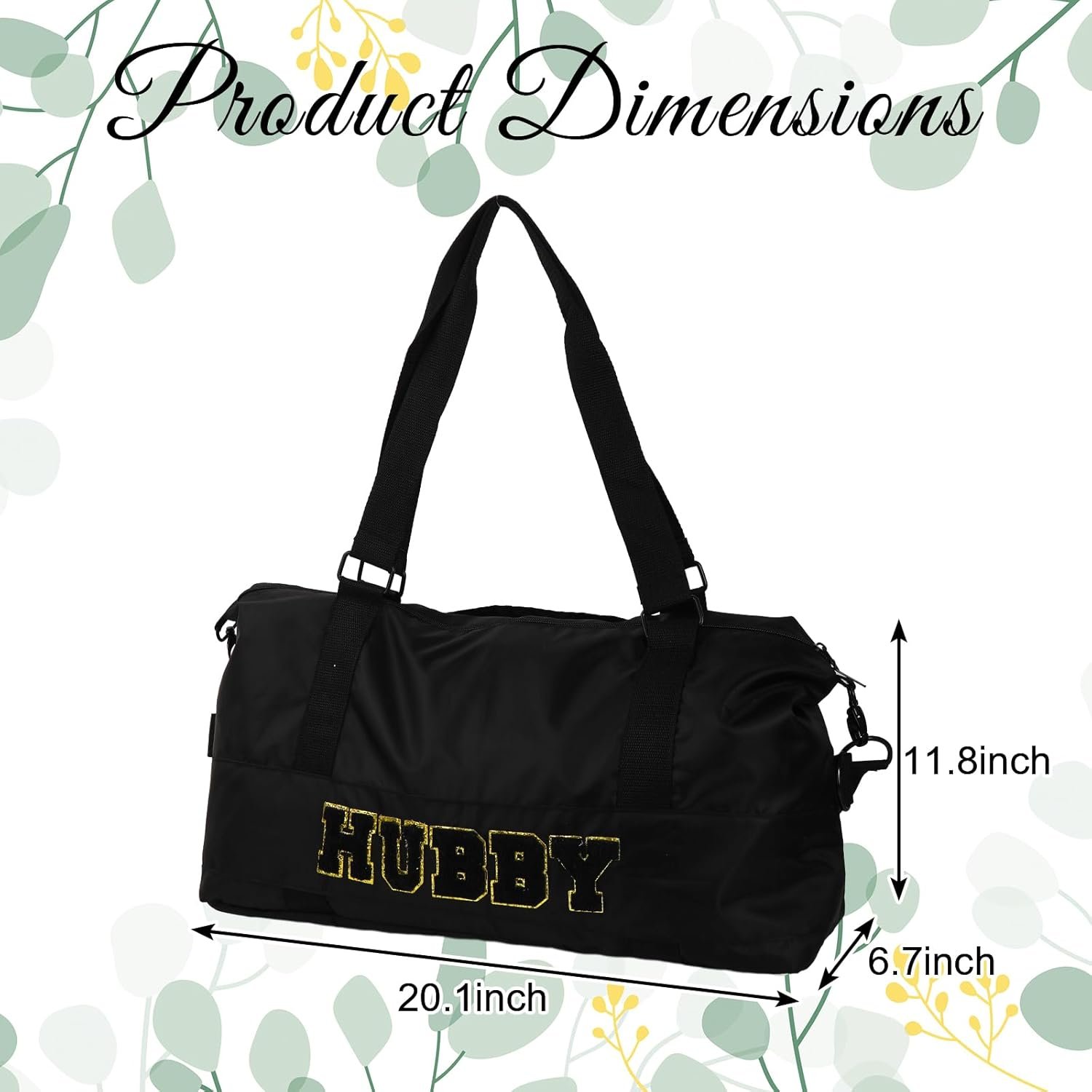 Whaline 2Pcs Wifey Hubby Duffle Bag Set White Black Waterproof Wedding Travel Bag Lightweight Weekender Tote Bag For Bridal Shower Honeymoon Party Organizer Supplies - Image 2