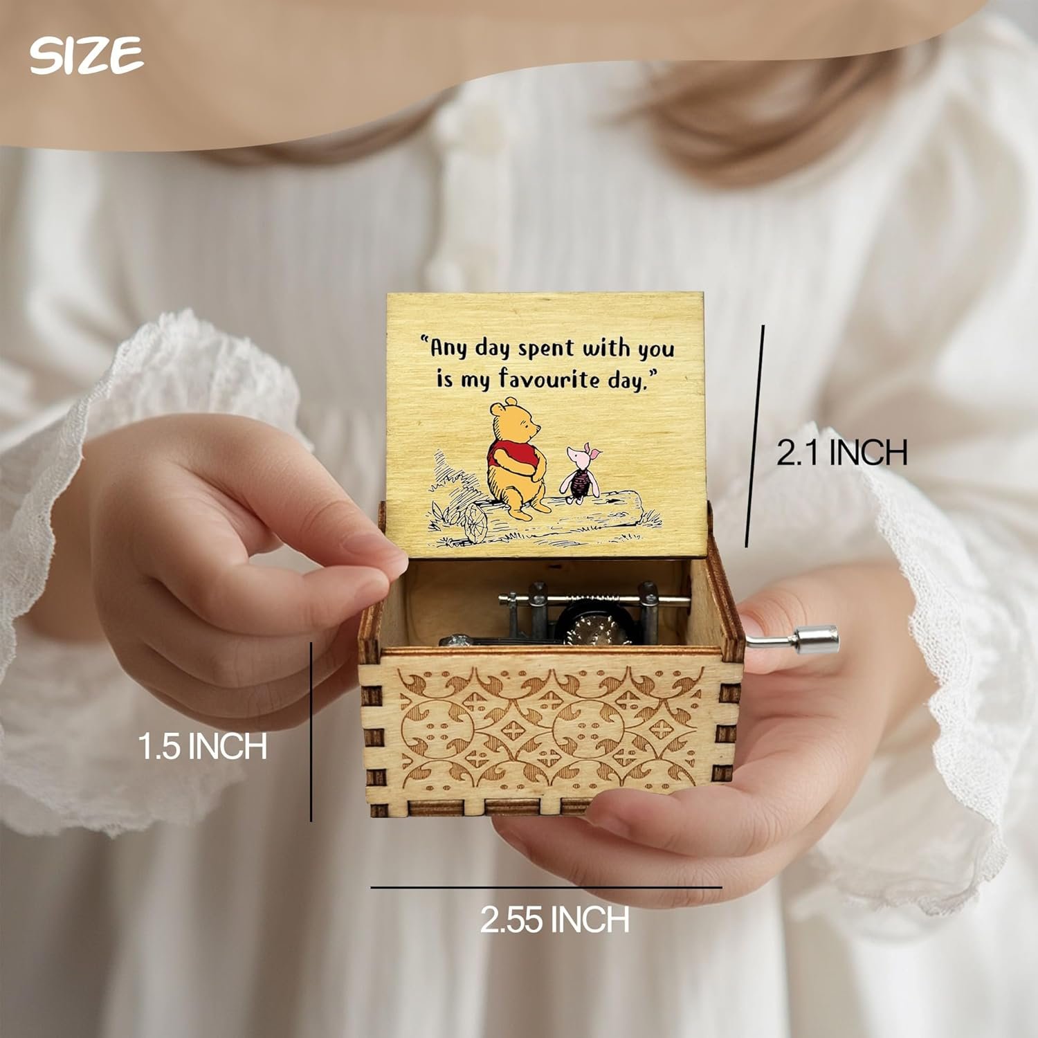 Wood Music Box Gifts for Women, Wife Girlfriend for Christmas Birthday Anniversary, Any Day Spent with You is My Favourite Day. - Image 7