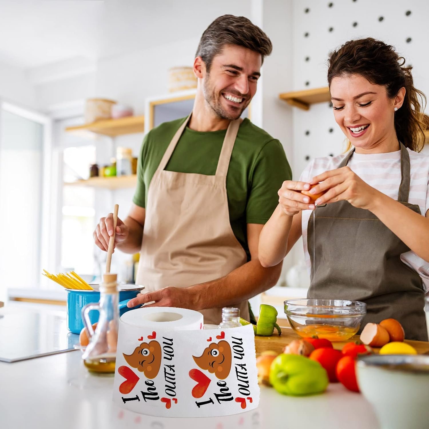 2 Rolls Funny Toilet Paper Romantic Novelty Toilet Paper Heart Funny Gag Gift for Boyfriend Girlfriend Friend Sister on Anniversary, Wedding - Image 7