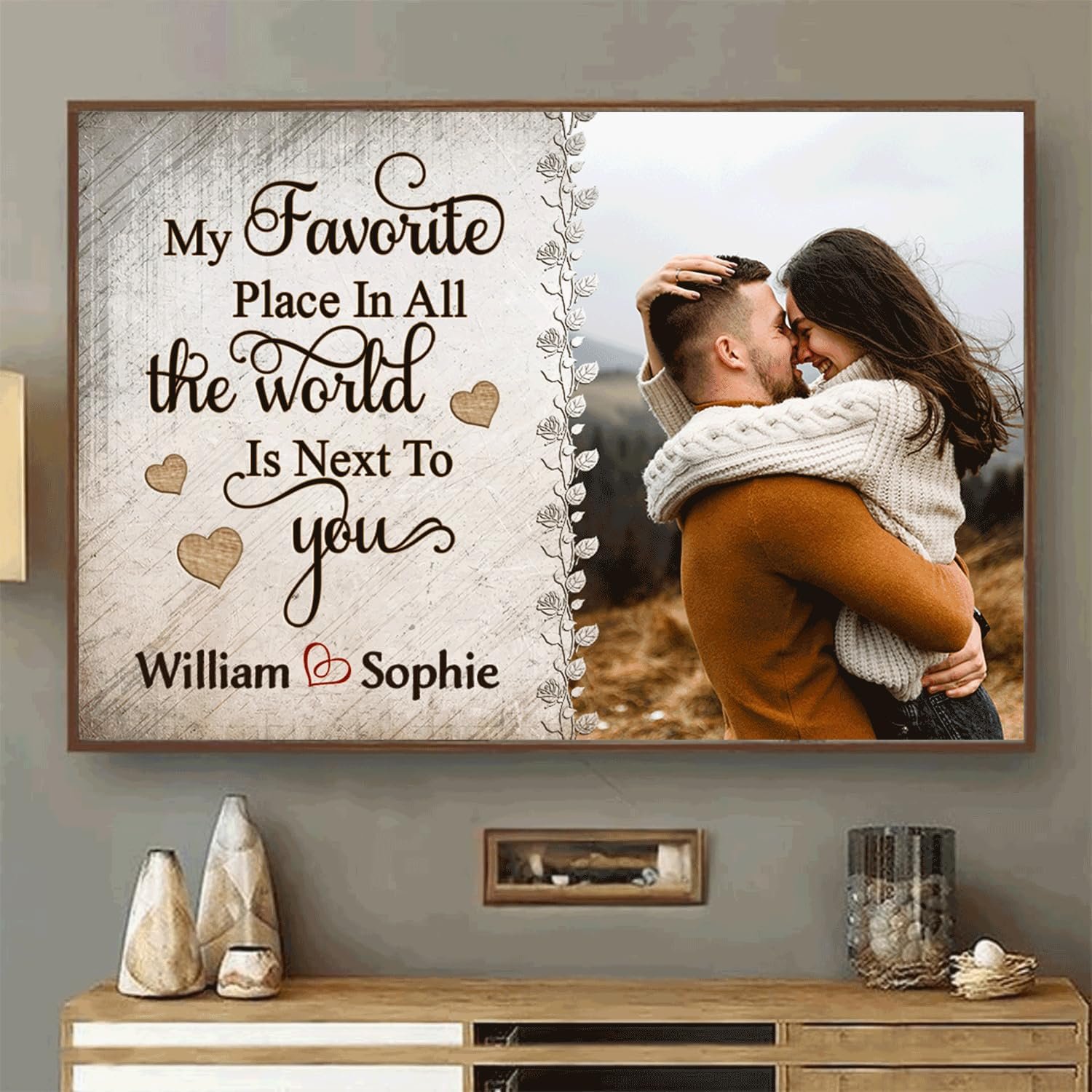 FAMITRENDZ Personalized Couple Canvas Wall Art, Custom Photo Print Canvas/Poster/Frame, Anniversary, Valentine Day, Wedding, Birthday Gifts for Him Her Boyfriend Girlfriend, Husband Wife Bedroom Decor - Image 7