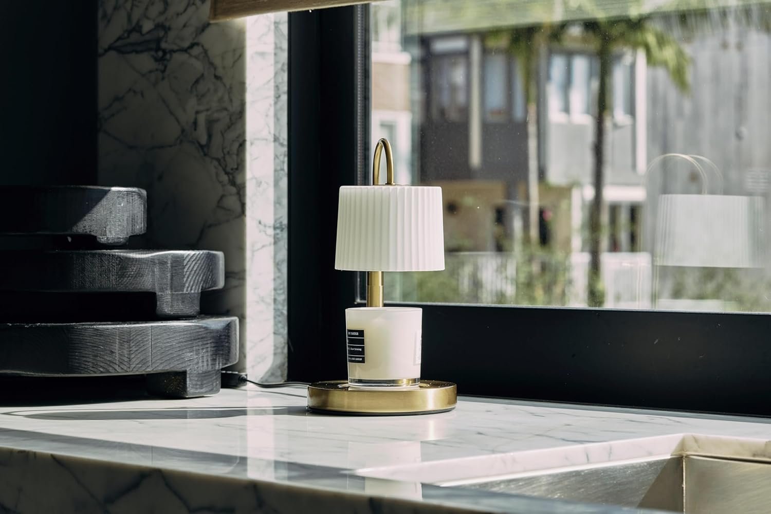 Dimmable Glass Candle Warmer Lamp with Timer - Adjustable Height Candle Lamp Warmer with Timer (8H/4H/2H) - Wax Melter - Ideal Gift, fits Various Size Scented Candles - 02 Bulb - (Gold Metal) - Image 5