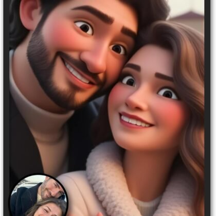 Julyly POD Custom Cartoon Portrait, Custom Couple Portrait Wall Art Print, Portraits from Photo, Personalized Gift for Her, Him, Wife, Husband, Gifts Valentine Birthday Wedding Christmas for Men Women