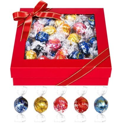 Valentine’s Day Chocolate Truffles Gift Box, 50 Gourmet Individually Wrapped Truffles, Luxury Box Of Chocolates For Birthdays, Anniversaries, Holidays, and Valentine's Day
