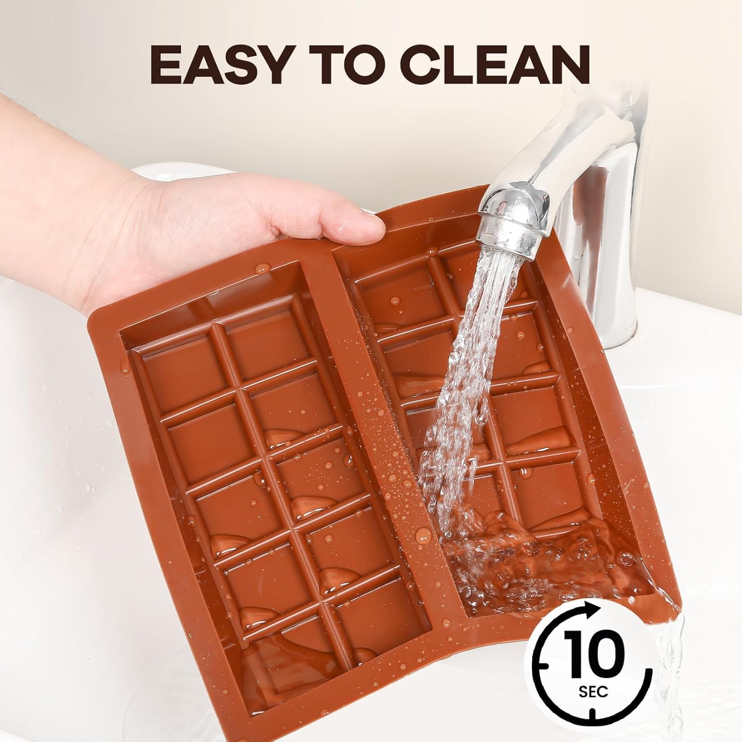 Dubai Chocolate Molds 1 Inch Deep, Silicone Chocolate Bar Mold – Non-Stick, Flexible, Large and Thick Homemade Chocolates, Candies, and Desserts - Set of 1 - Image 6