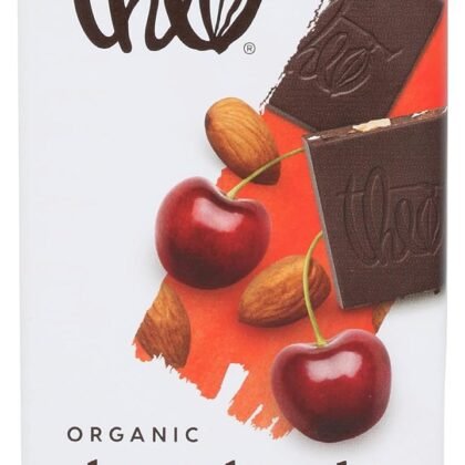 Theo Cherry Almond Organic Dark Chocolate Bar, 70% Cacao, 1 Bar | Vegan, Fair Trade