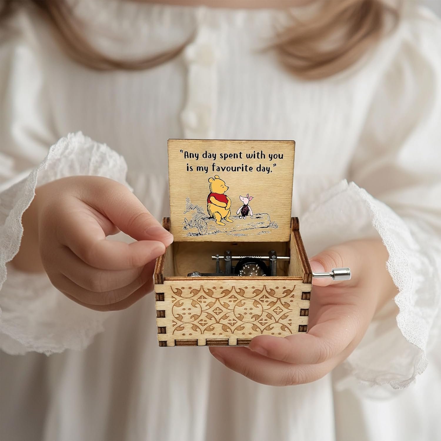 Wood Music Box Gifts for Women, Wife Girlfriend for Christmas Birthday Anniversary, Any Day Spent with You is My Favourite Day. - Image 3