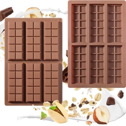 Chocolate Mold, Food-Grade Chocolate Silicone Molds, DIY Chocolate Bar Mold, Chocolate Chip Mold for Stuffed Bar, Premium Candy Bar Mold, Easy to Clean and Reusable